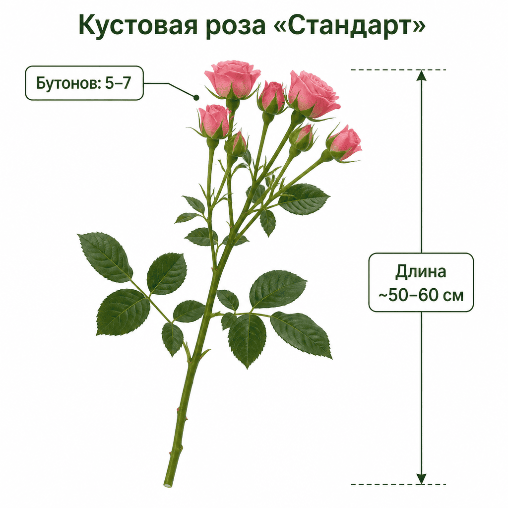 Роза «Кустовая Стандарт» Белая